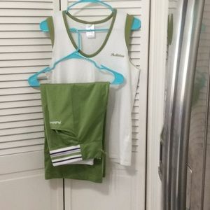 Crop tie pant and tank top